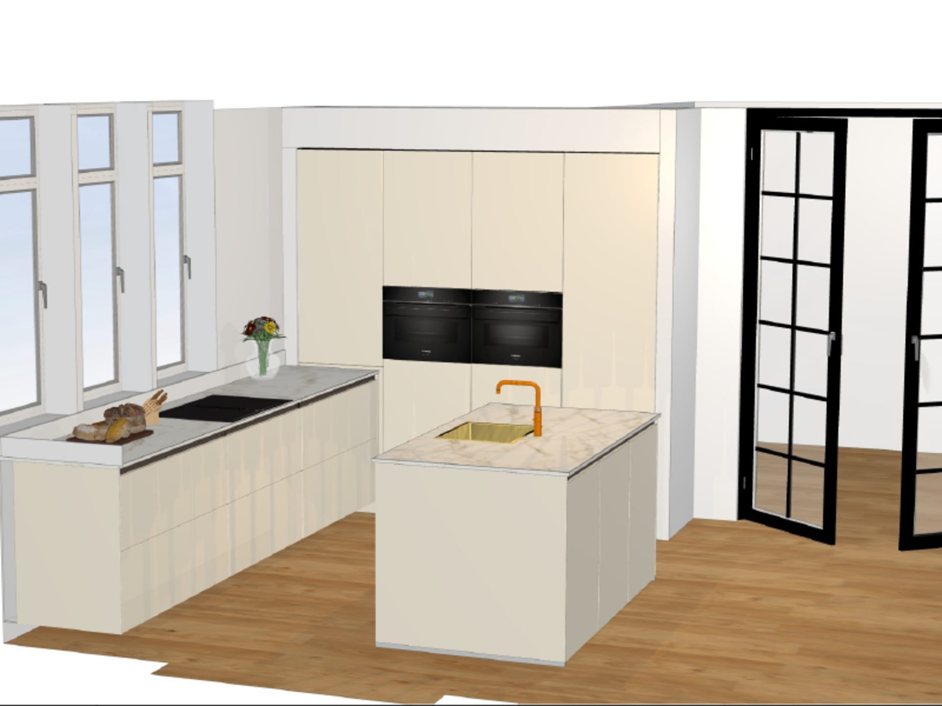 Gratis 3D keukenontwerp op tablet