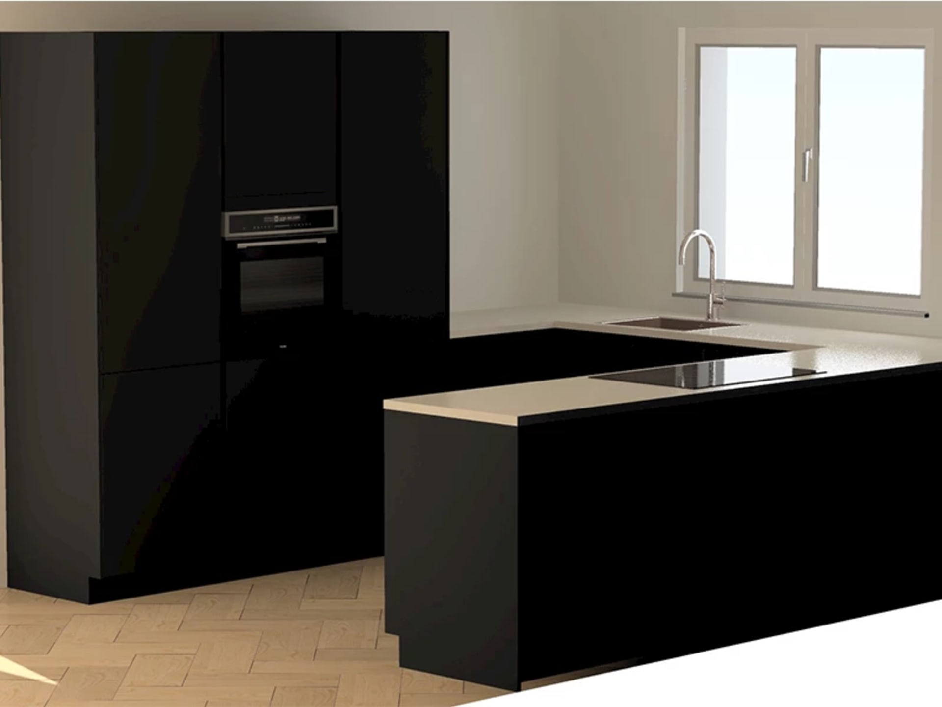 Realistische 3D voorvertoning met materialen en kleuren