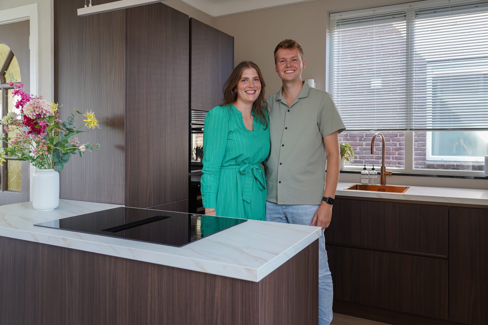 Warme notenhouten keuken familie Kat