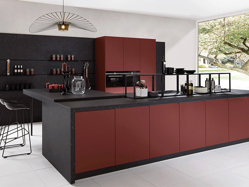 Ossenbloed rode keuken