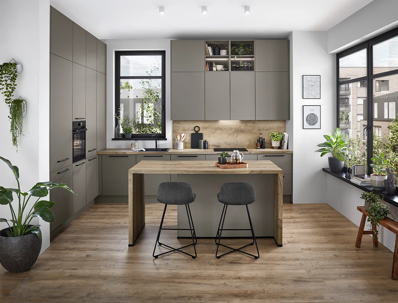 Vierkant kookeiland met bar