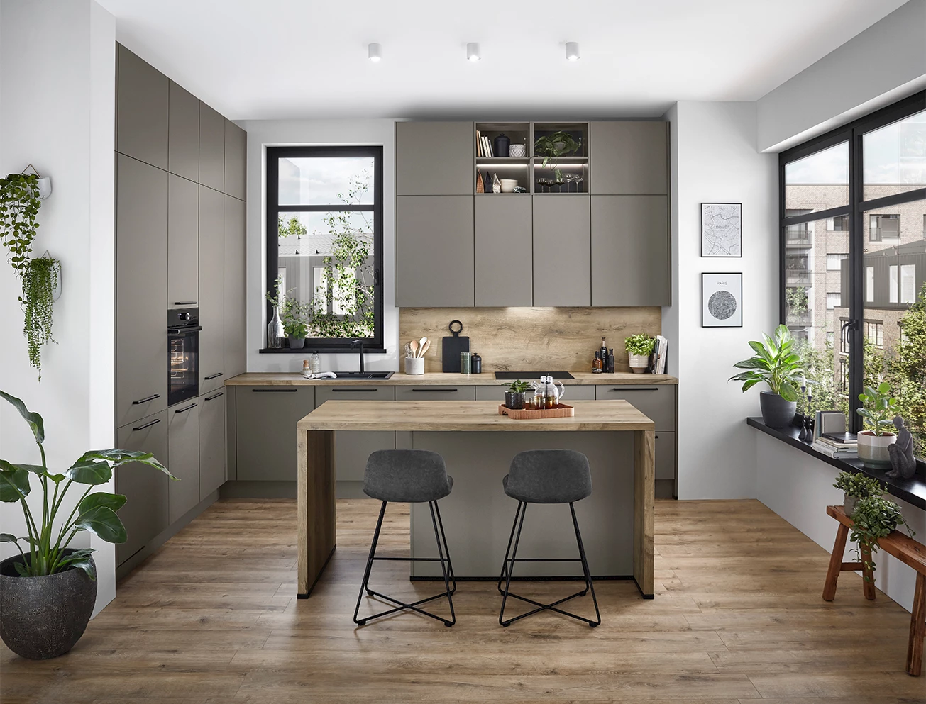 Kleine hoekkeuken met eiland