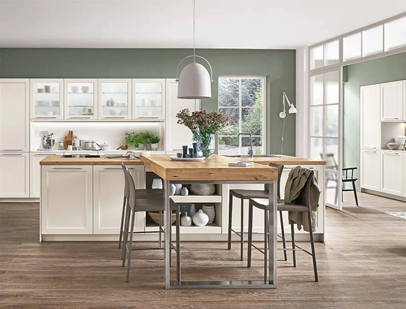 T-keuken met keukenbar