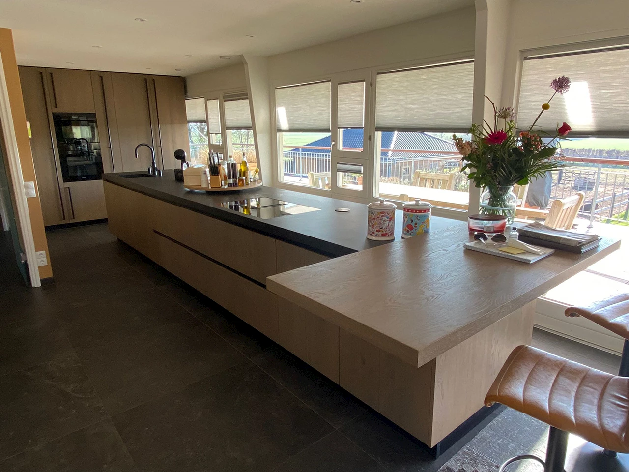 Massief houten keuken met eiland