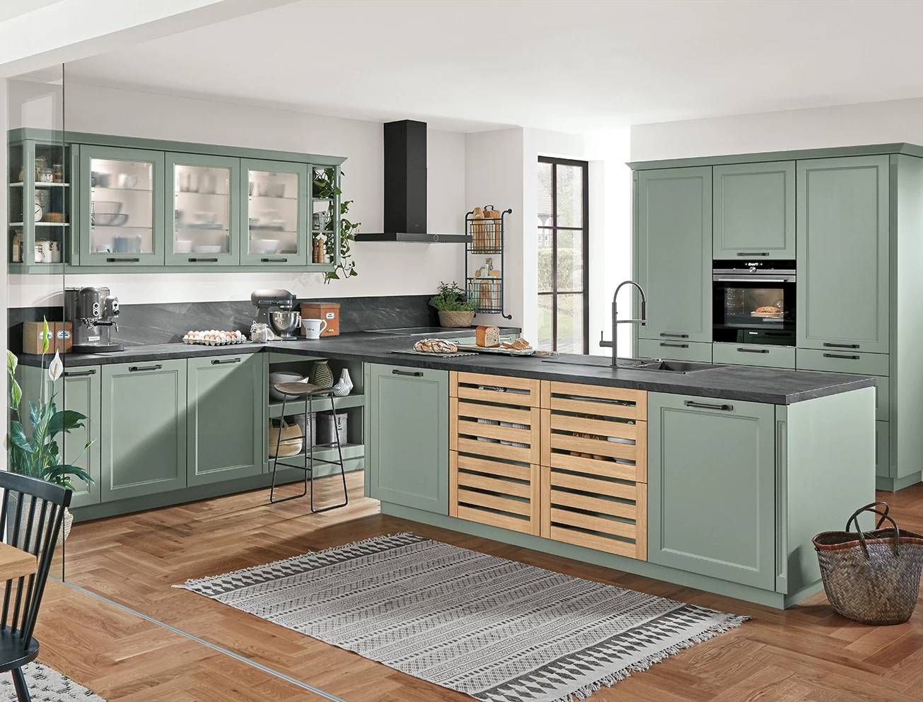 Oud groene keuken