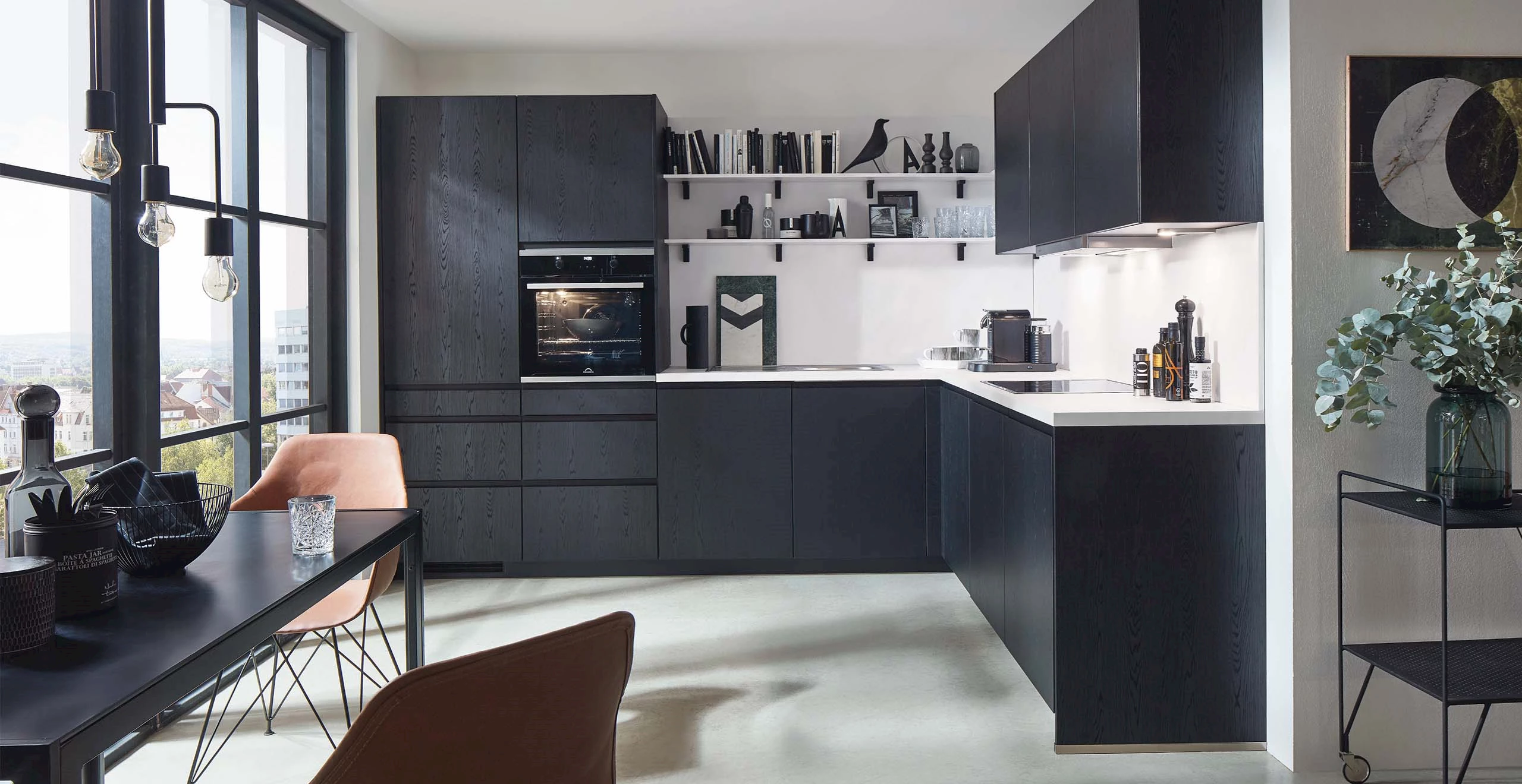 Hoekkeuken zwart Kitchen4All