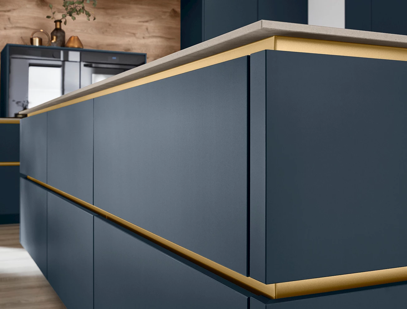 Goudkleurige greeplijsten