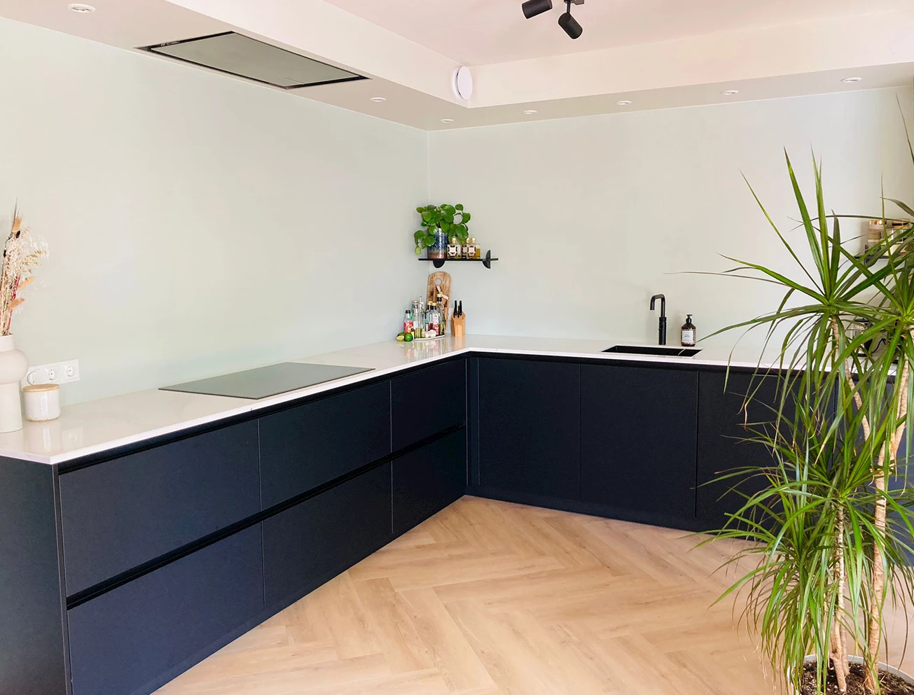 planten in een gezellige keuken