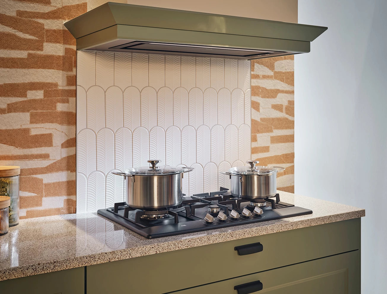 Achterwand achter kookplaat