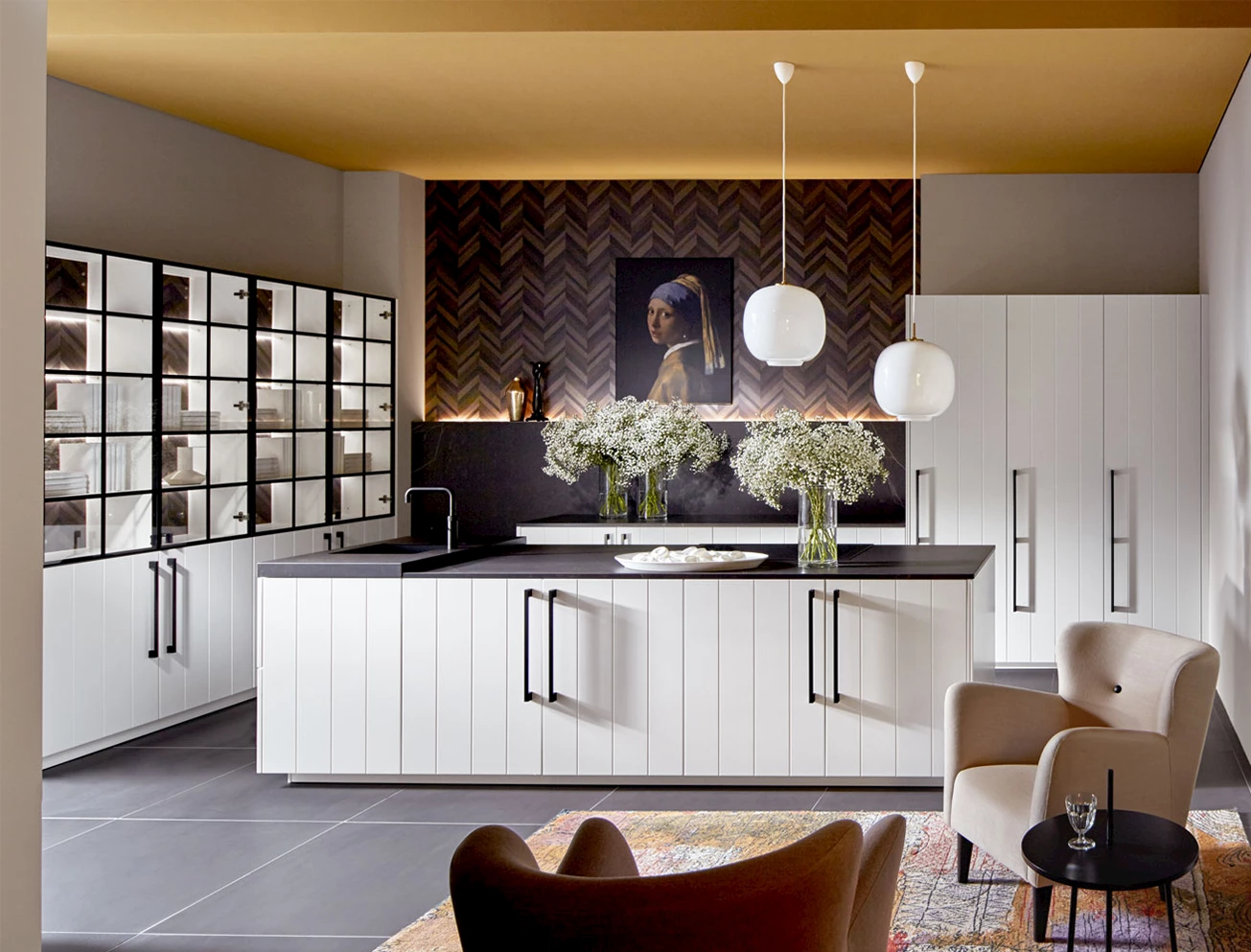 Landelijke mat witte keuken