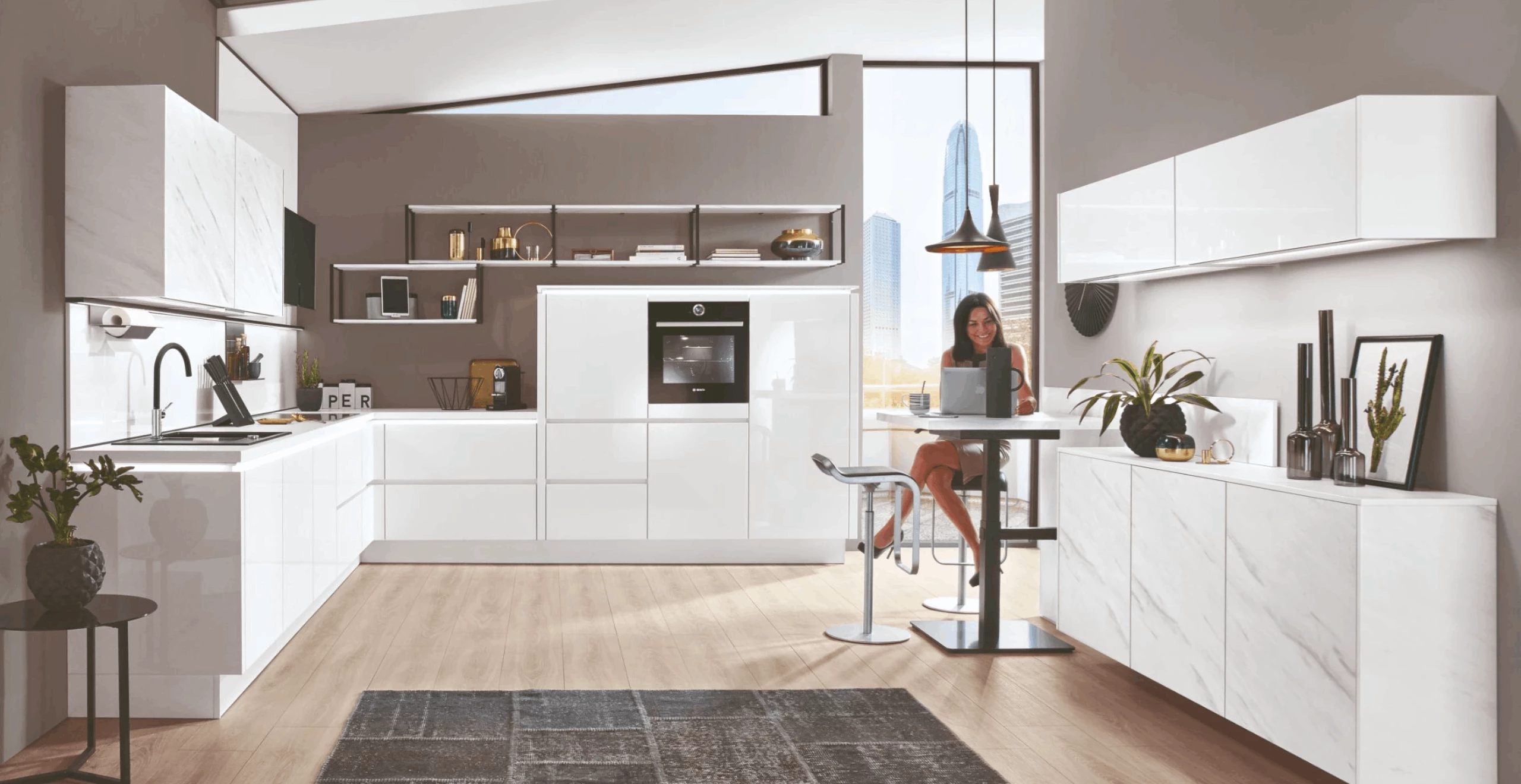 Witte hoogglans keuken
