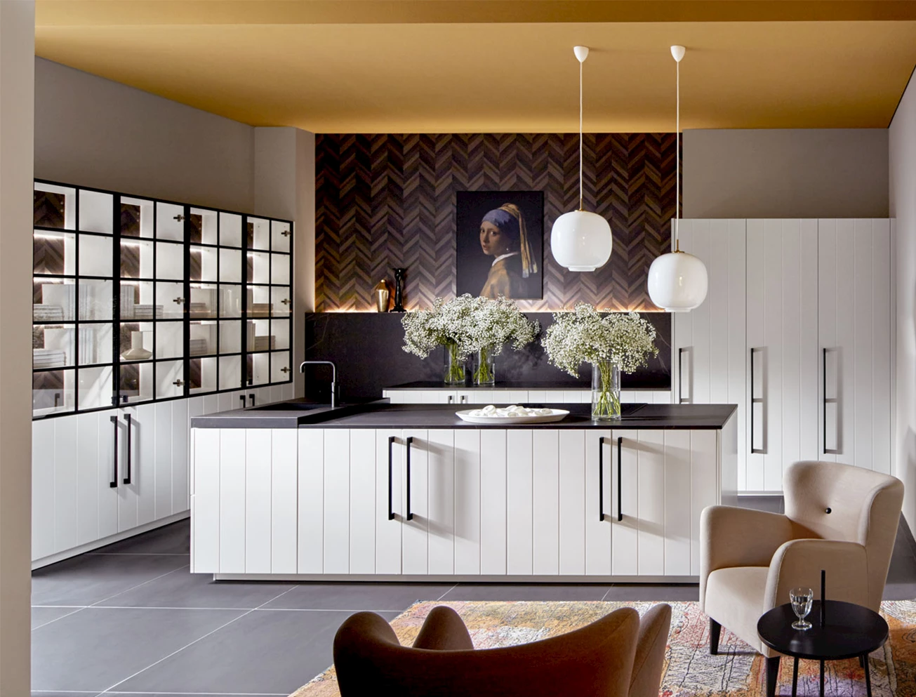 Landelijke keuken met kookeiland