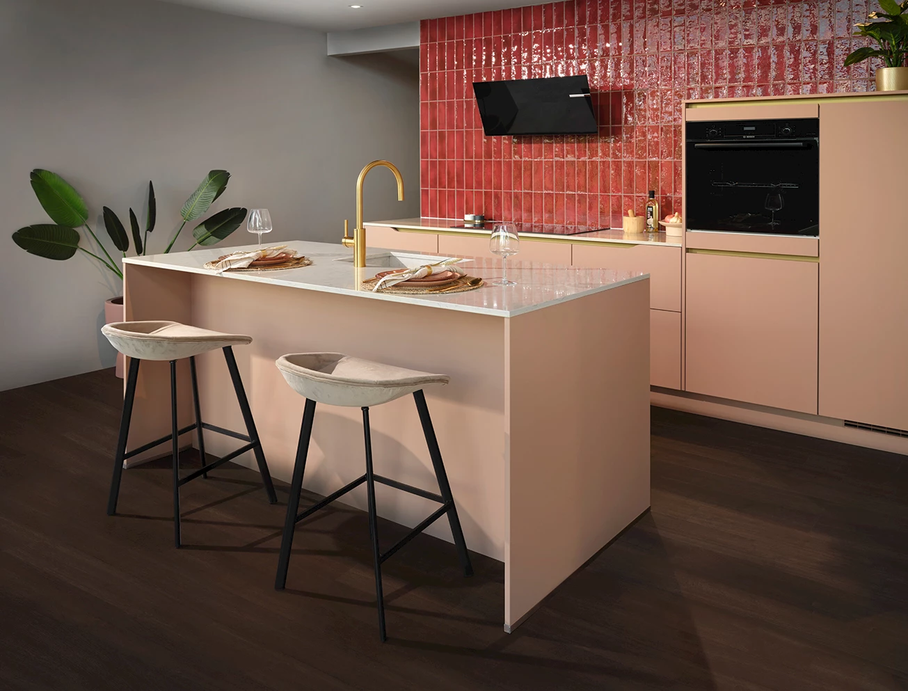 Opvallende tegels achterwand keuken