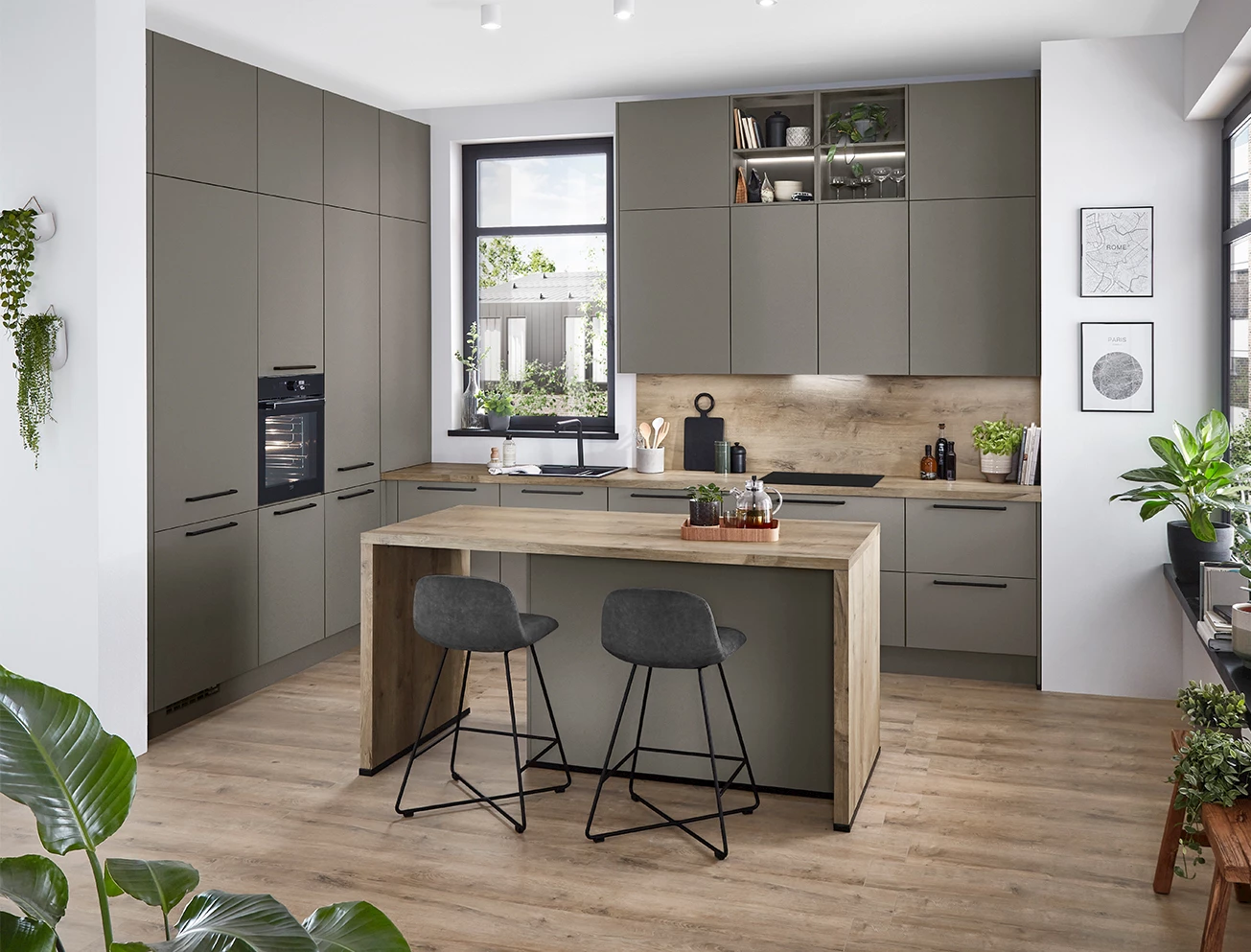 Landelijke taupe keuken