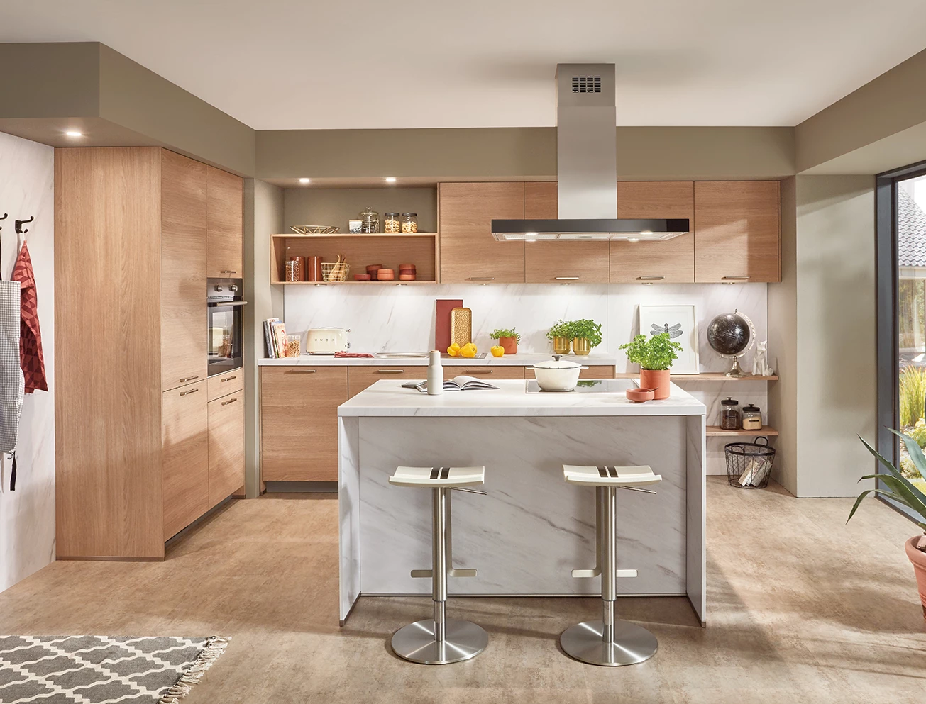 Keuken hout marmer
