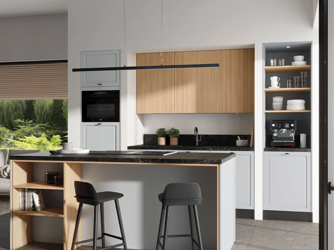 Kleine open keuken met bar